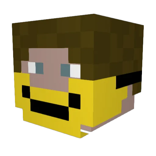 KeepuSmiling Minecraft avatar head, 3D render