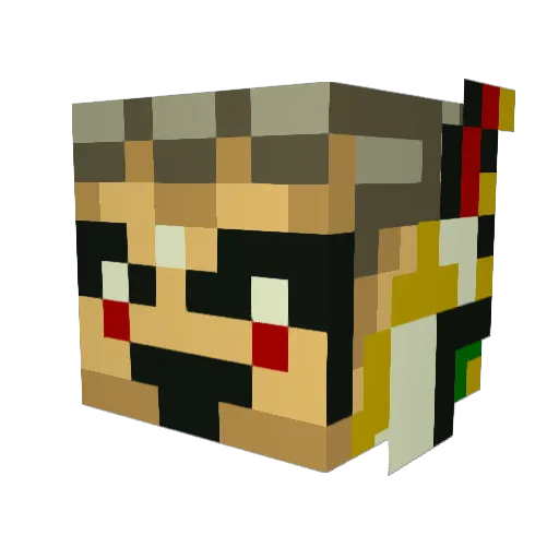 KefkaPalazzo Minecraft avatar head, 3D render