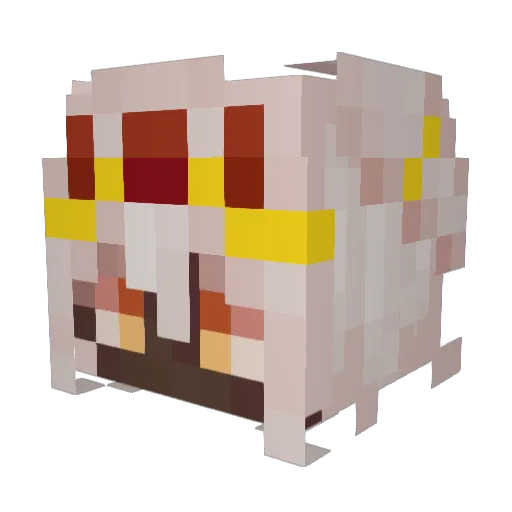 Kefuie Minecraft avatar head, 3D render