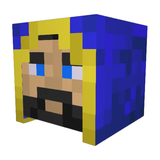 Kege_ Minecraft avatar head, 3D render