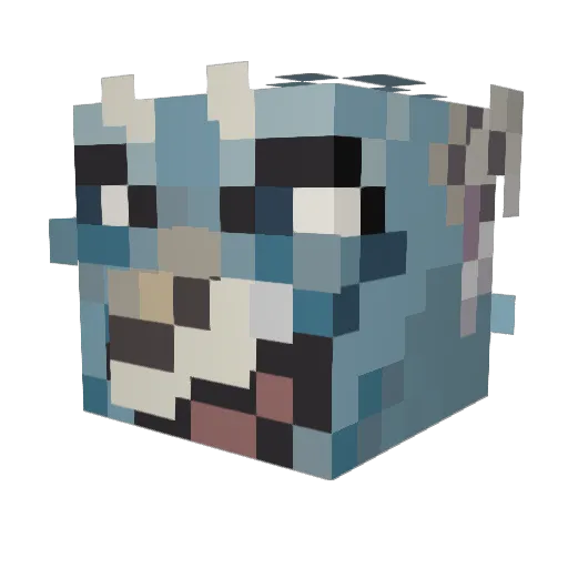 Kehik Minecraft avatar head, 3D render