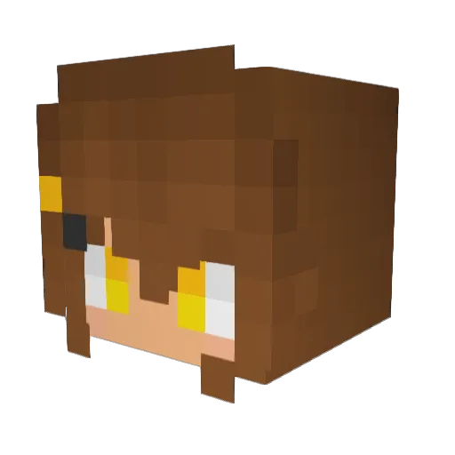 Kehuang Minecraft avatar head, 3D render