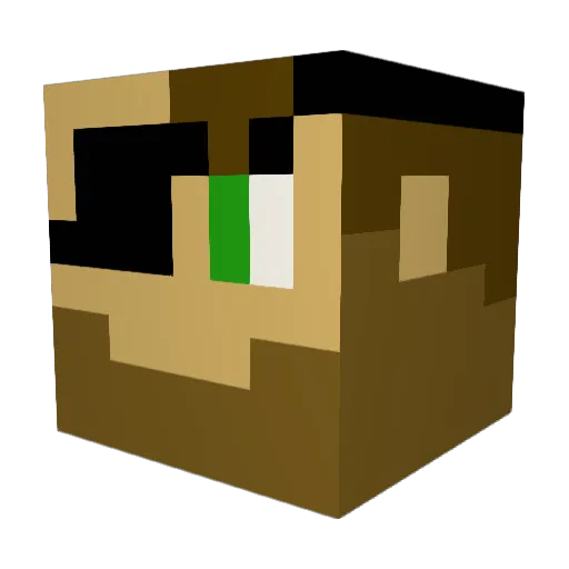 Kehwari Minecraft avatar head, 3D render