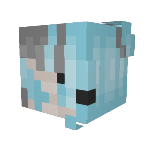 KeiZera Minecraft avatar head, 3D render