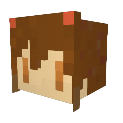 Keikei Minecraft avatar head, 3D render