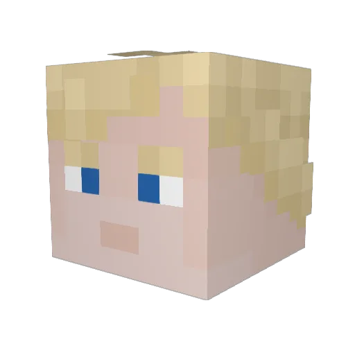 Keinjin Minecraft avatar head, 3D render