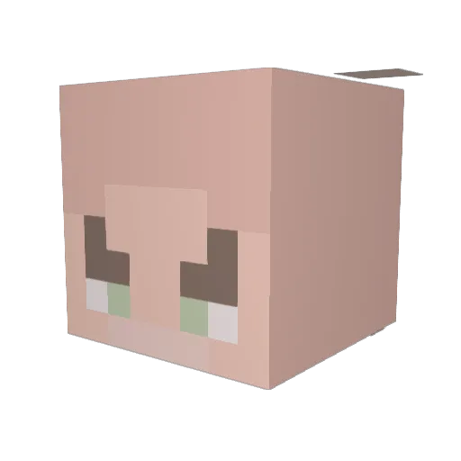 KeirGirl Minecraft avatar head, 3D render