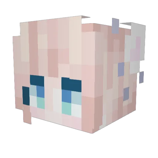 KeiraChannel Minecraft avatar head, 3D render