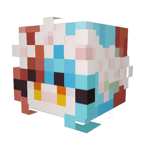 Keirame Minecraft avatar head, 3D render