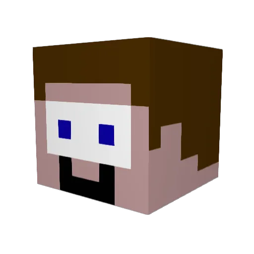 Keithypop Minecraft avatar head, 3D render