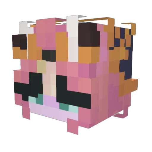 Kejtisia Minecraft avatar head, 3D render