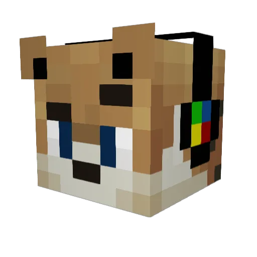 Kek123 Minecraft avatar head, 3D render