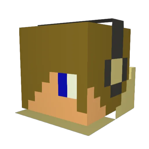 Kekax8 Minecraft avatar head, 3D render
