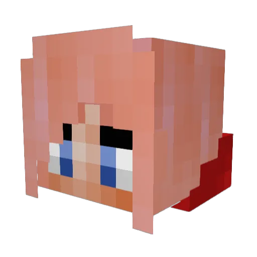 KekiKitten Minecraft avatar head, 3D render