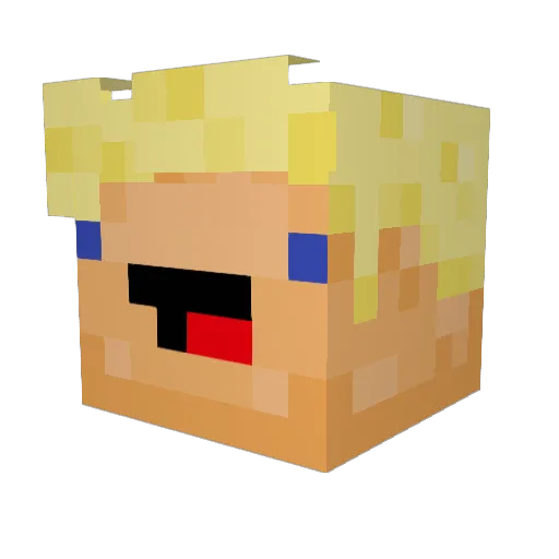 Kekrack Minecraft avatar head, 3D render