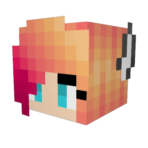 KeksLarissa Minecraft avatar head, 3D render