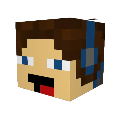 KeksUngegessen Minecraft avatar head, 3D render