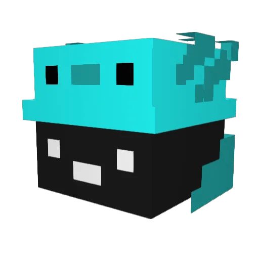 KeksYT Minecraft avatar head, 3D render
