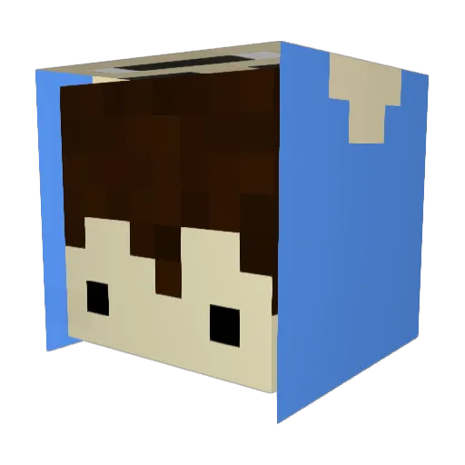 Keksreich Minecraft avatar head, 3D render