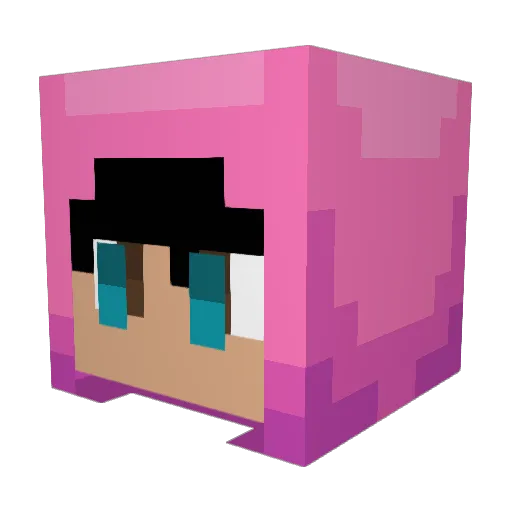 Kektar Minecraft avatar head, 3D render