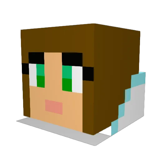 Keku Minecraft avatar head, 3D render
