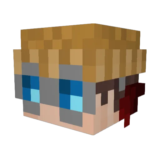 Kekuu Minecraft avatar head, 3D render
