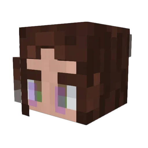 Kel5ie Minecraft avatar head, 3D render