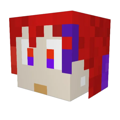 Kelenai Minecraft avatar head, 3D render