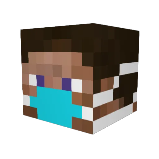 KelliCook Minecraft avatar head, 3D render