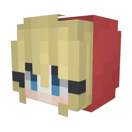 Kellnah Minecraft avatar head, 3D render