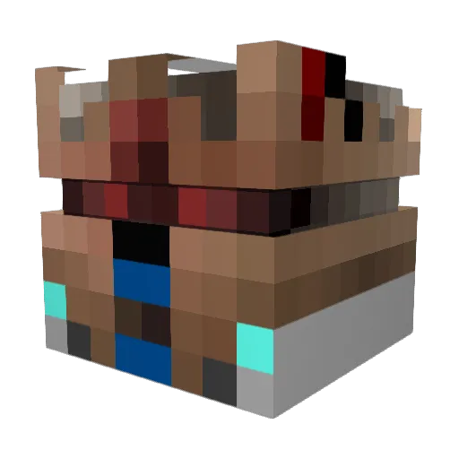 Kellrogg Minecraft avatar head, 3D render