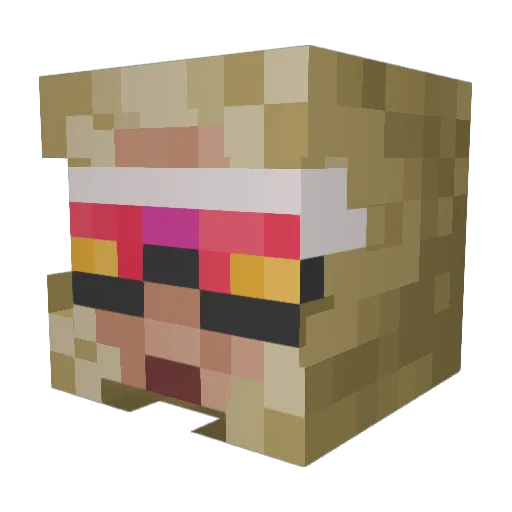 KellyBtw Minecraft avatar head, 3D render