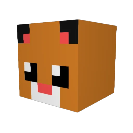 KellyDK Minecraft avatar head, 3D render