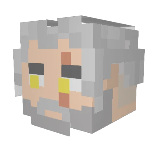 KellyDued Minecraft avatar head, 3D render