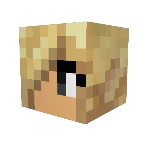 Kelly_F Minecraft avatar head, 3D render