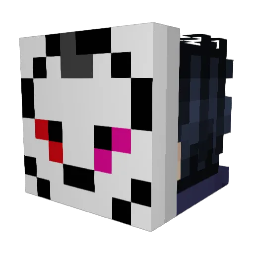 Kelly_mario Minecraft avatar head, 3D render