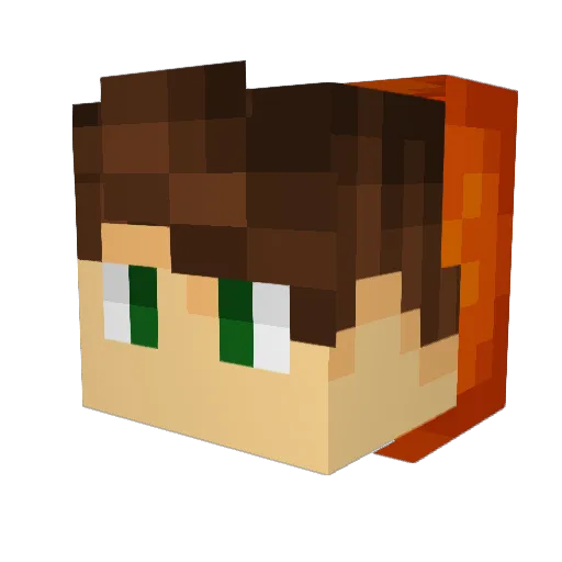 Kelniggle Minecraft avatar head, 3D render