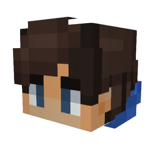 Kelodon Minecraft avatar head, 3D render