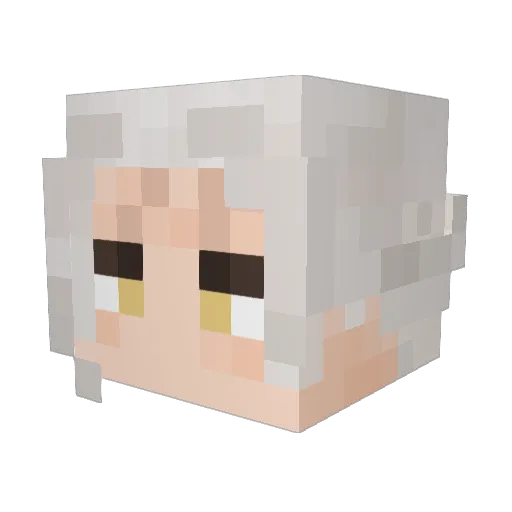Kelpech Minecraft avatar head, 3D render