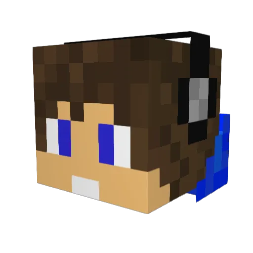 Kelpop Minecraft avatar head, 3D render
