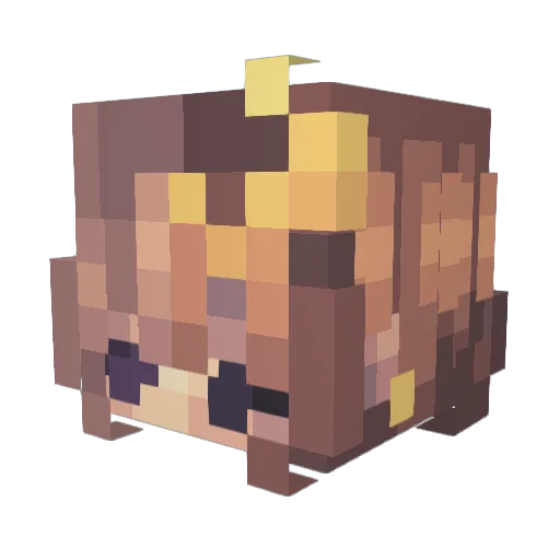 Kelpples Minecraft avatar head, 3D render
