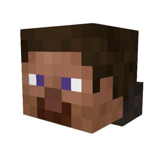 KelpyGP Minecraft avatar head, 3D render