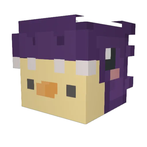 KelvEPoo Minecraft avatar head, 3D render