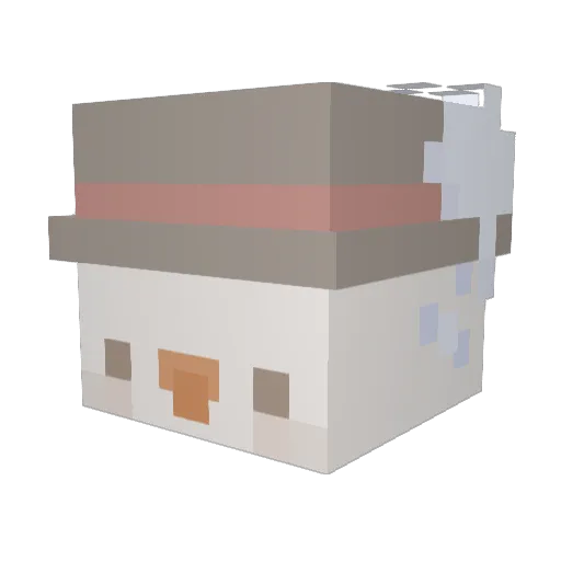 KelvinWhite Minecraft avatar head, 3D render