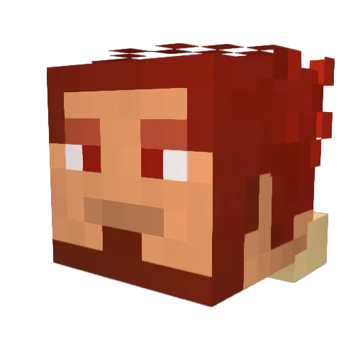 Kelvinx Minecraft avatar head, 3D render