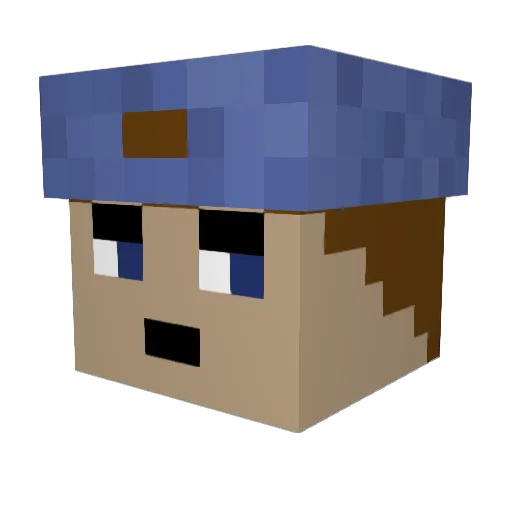 Kelzum Minecraft avatar head, 3D render