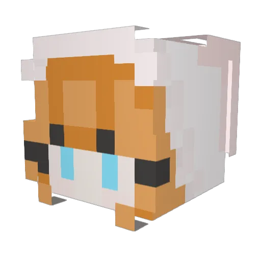 Kelzzie Minecraft avatar head, 3D render