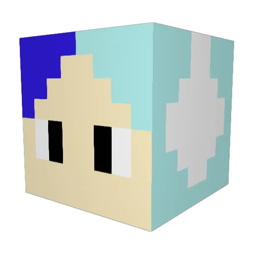 Kem_VN Minecraft avatar head, 3D render