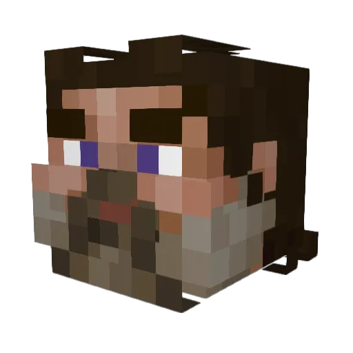 Kemarsel Minecraft avatar head, 3D render