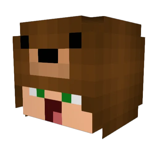 Kemaso Minecraft avatar head, 3D render